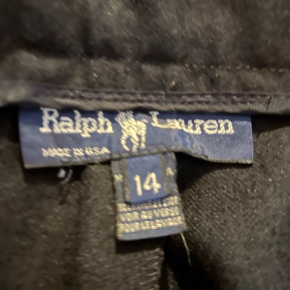 Ralph Lauren,Navy Blue,Size 14,Wool trousers,pleated front,side fastener. - Picture 3 of 6